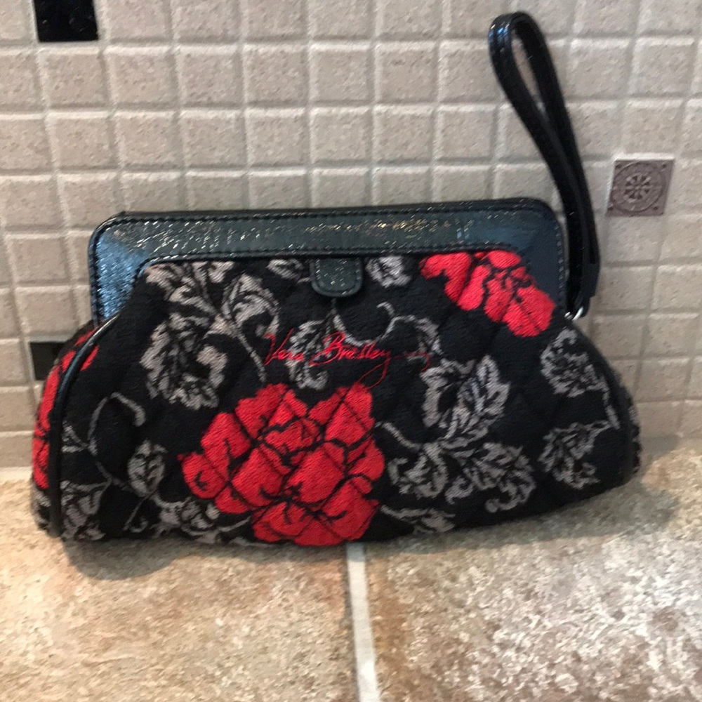 Vera Bradley fabric and leather clutch